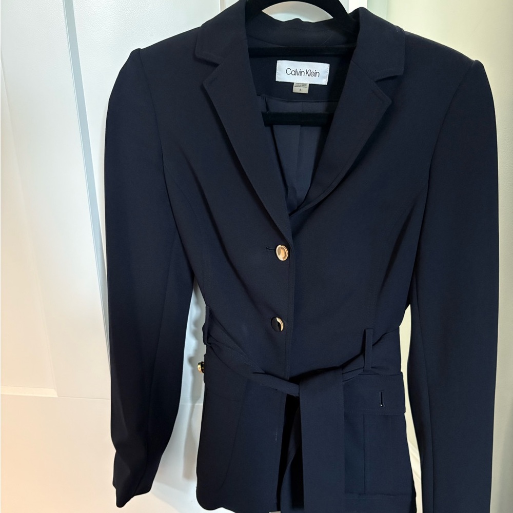 Calvin Klein Women's Navy Blazer with Gold Buttons